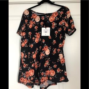 Navy Blue & Floral Everyday Tee